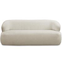 Sofá 2 Lugares Curvo Orgânico Para Sala Living 150cm Barolo L06 Bouclê Off White - Lyam Decor - 5