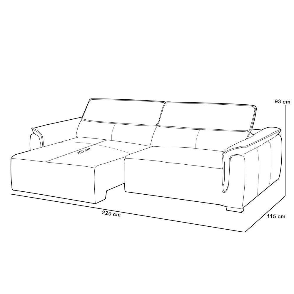 Sofá Retrátil Reclinável Para Sala 3 Lugares 220cm Livorno L06 Couro Camel - Lyam Decor - 4