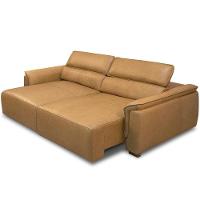 Sofá Retrátil Reclinável Para Sala 3 Lugares 220cm Livorno L06 Couro Camel - Lyam Decor - 2