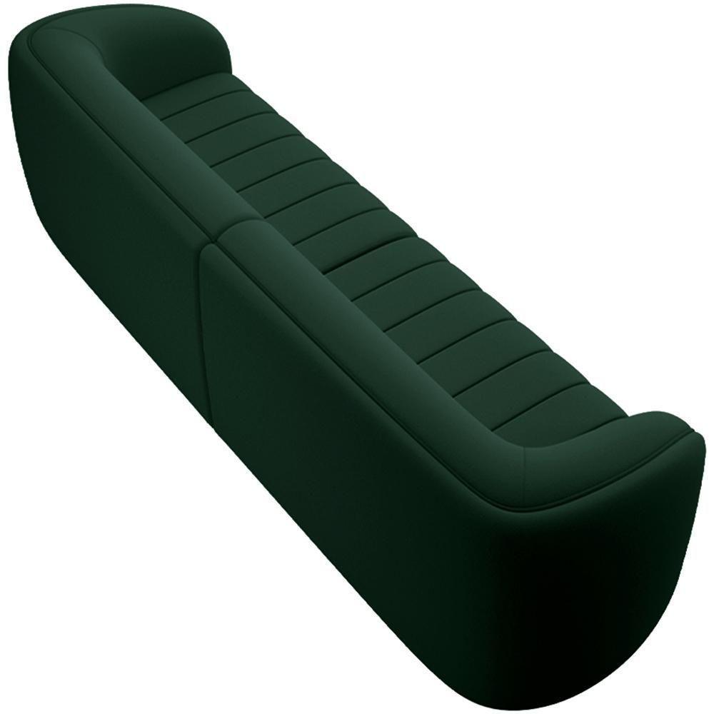 Kit Sofá 4 Lugares Para Sala 252cm Com 02 Poltronas Lazio M03 Veludo Verde - 2