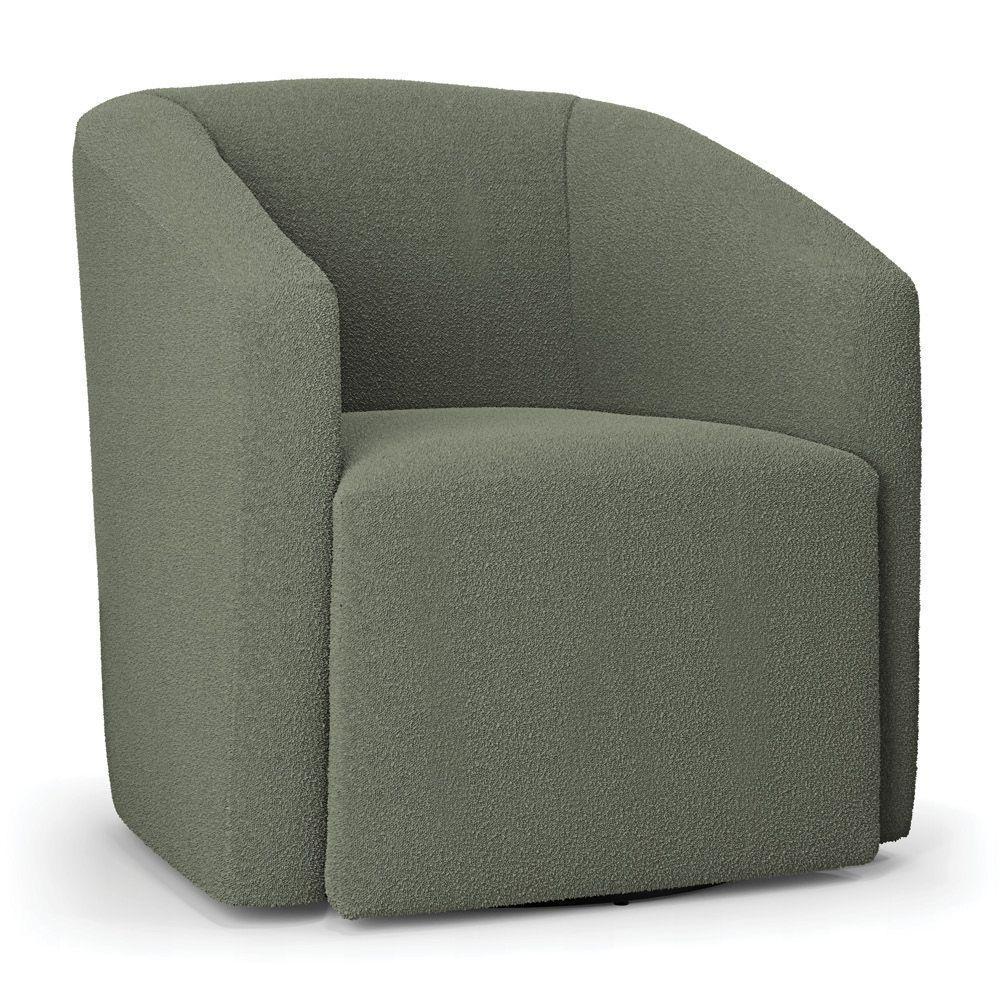 Poltrona Sala De Estar Base Giratória Kit 2 Poltronas Stella Max Bouclê Menta D03 - 4