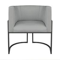 Kit Divã Luna 140cm Lado Esquerdo E 01 Poltrona Base De Ferro Preto Bouclé Cinza - 2