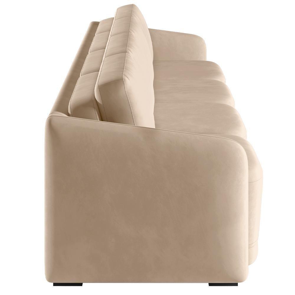 Sofá Cama Para Sala De Estar 5 Lugares 436cm Montserrat K01 Veludo Bege - Lyam Decor - 5