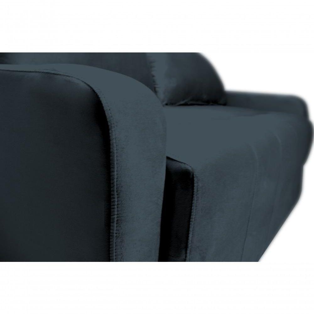 Sofá Cama Para Sala De Estar Amora New Veludo Matrix - Pret Preto - 2