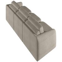 Sofá Cama Para Sala De Estar 3 Lugares 306cm Montserrat K01 Bouclê Bege - Lyam Decor - 5