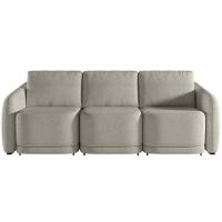 Sofá Cama Para Sala De Estar 3 Lugares 306cm Montserrat K01 Bouclê Bege - Lyam Decor - 6