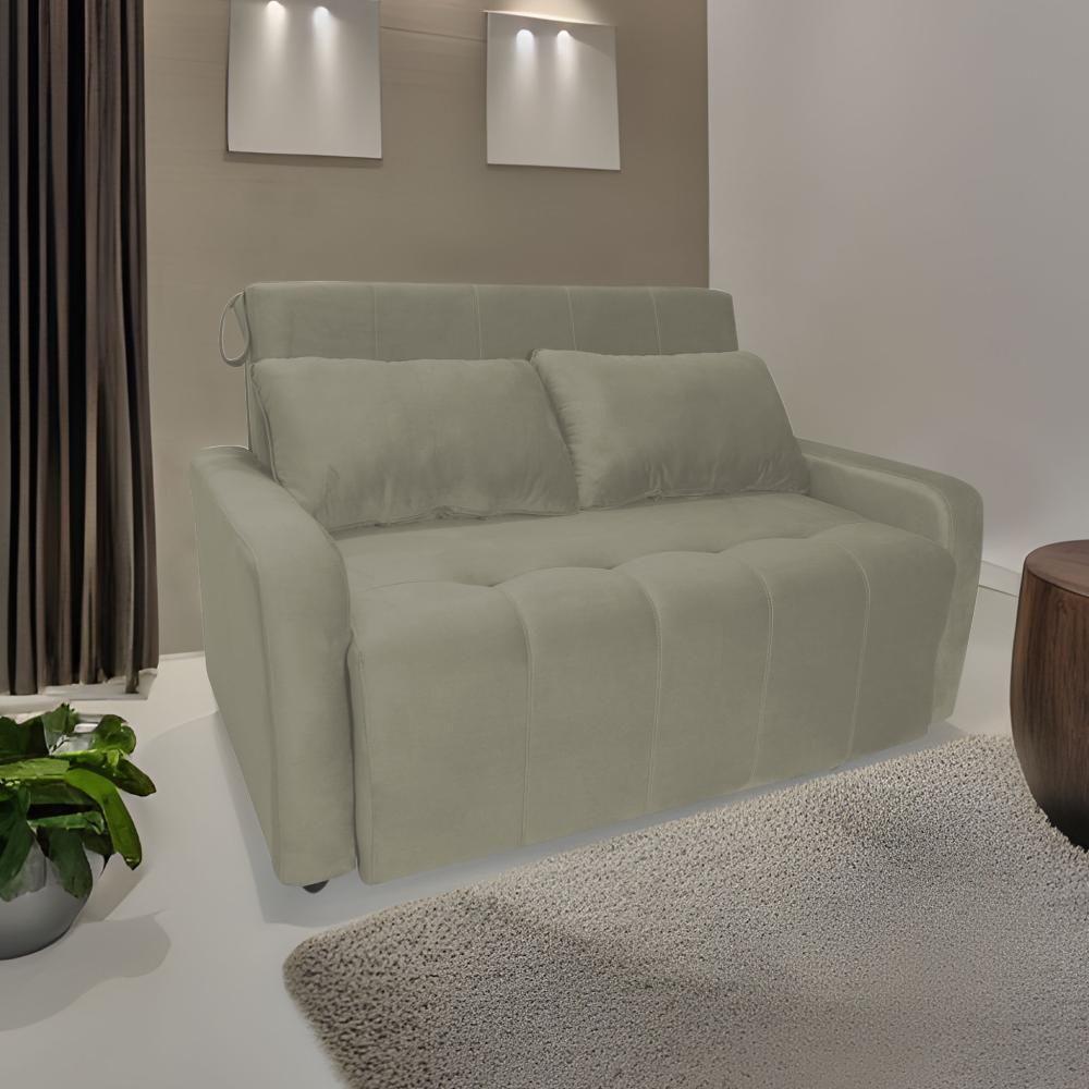 Sofá Cama Para Sala De Estar Amora New Veludo Matrix - Capp Cappuccino - 1