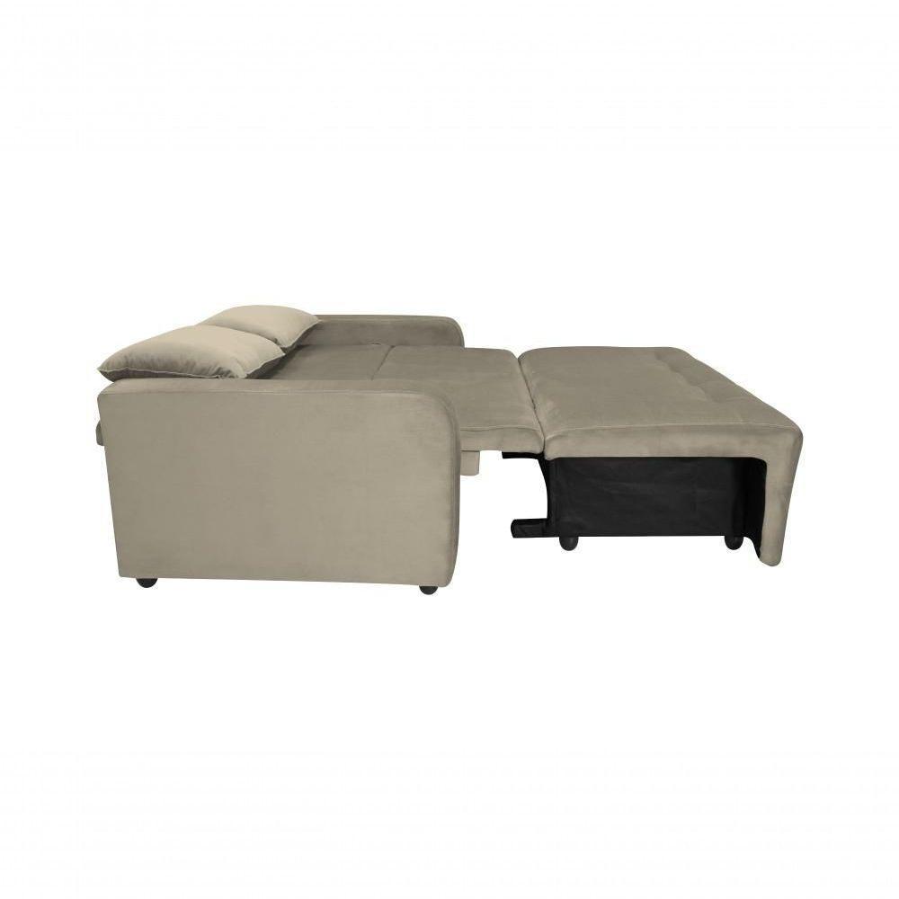 Sofá Cama Para Sala De Estar Amora New Veludo Matrix - Capp Cappuccino - 4