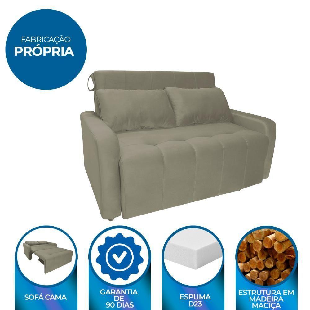 Sofá Cama Para Sala De Estar Amora New Veludo Matrix - Capp Cappuccino - 5