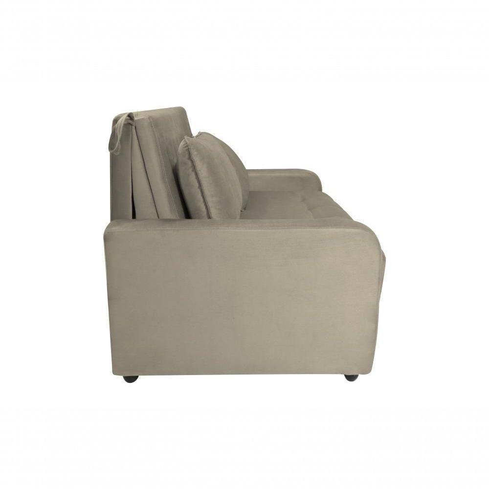 Sofá Cama Para Sala De Estar Amora New Veludo Matrix - Capp Cappuccino - 6
