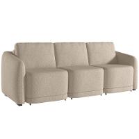 Sofá Cama Para Sala De Estar 4 Lugares 336cm Montserrat K01 Linho Bege - Lyam Decor - 1