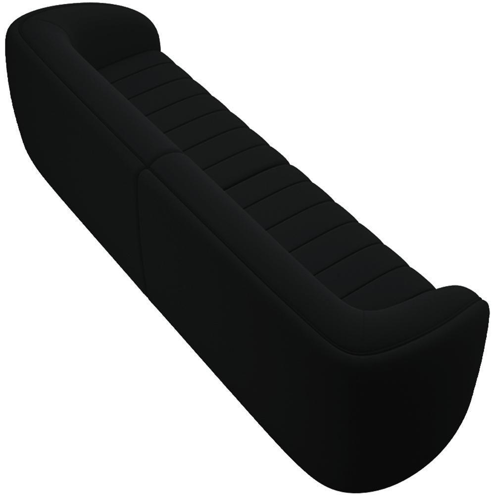 Kit Sofá 4 Lugares Para Sala 292cm Com 02 Poltronas Lazio M03 Veludo Preto - Lyam Decor - 2