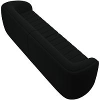 Kit Sofá 4 Lugares Para Sala 292cm Com 02 Poltronas Lazio M03 Veludo Preto - Lyam Decor - 2