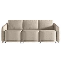 Sofá Cama Para Sala De Estar 3 Lugares 306cm Montserrat K01 Linho Bege - Lyam Decor - 6