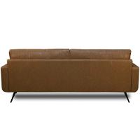 Sofá 3 Lugares Para Sala De Estar Living Industrial 223cm Dijon L06 Couro Camel - Lyam Decor - 2