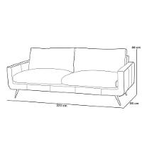 Sofá 3 Lugares Para Sala De Estar Living Industrial 223cm Dijon L06 Couro Camel - Lyam Decor - 3