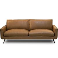 Sofá 3 Lugares Para Sala De Estar Living Industrial 223cm Dijon L06 Couro Camel - Lyam Decor - 5