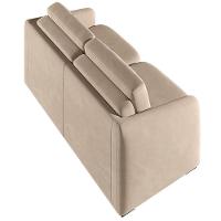 Sofá Cama Para Sala De Estar 2 Lugares 176cm Montserrat K01 Veludo Bege - Lyam Decor - 5