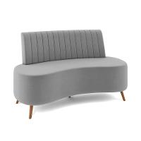 Sofá 2 Lugares Living 160cm Pé Palito Maraú Veludo K01 - D'rossi Cor Cinza - 1