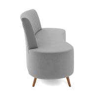 Sofá 2 Lugares Living 160cm Pé Palito Maraú Veludo K01 - D'rossi Cor Cinza - 3