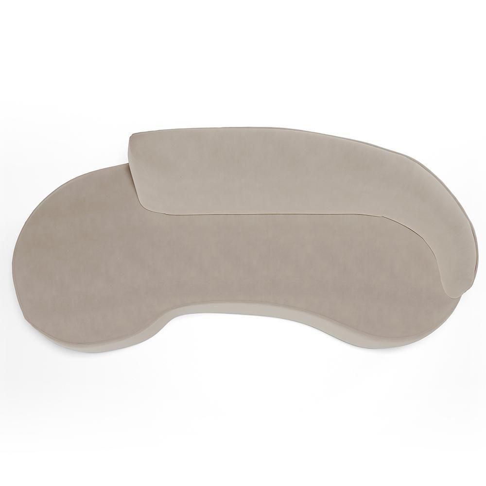 Sofá 3 Lugares Curvo Sala De Estar Living Firenze Direito D02 Veludo Champagne 230 Cm C-68 - Lyam - 3