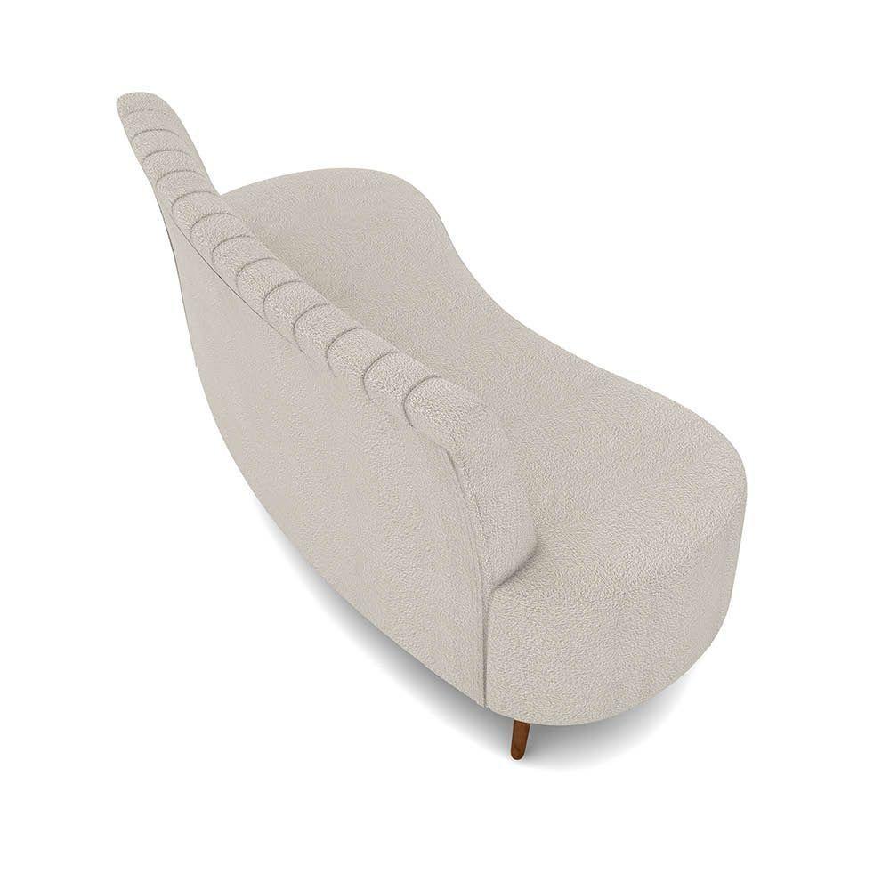 Sofá 2 Lugares Living 135cm Pé Palito Maraú Bouclê K01 - D'rossi Cor Bege - 7
