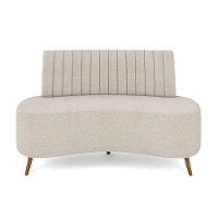 Sofá 2 Lugares Living 135cm Pé Palito Maraú Bouclê K01 - D'rossi Cor Bege - 5