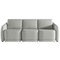 Sofá Cama Para Sala De Estar 3 Lugares 306cm Montserrat K01 Linho Cinza - Lyam Decor - 6