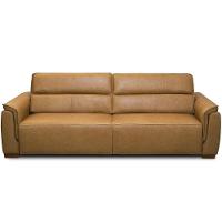 Sofá Retrátil Reclinável Para Sala 3 Lugares 240cm Livorno L06 Couro Camel - Lyam Decor - 6