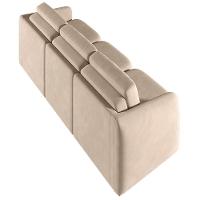 Sofá Cama Para Sala De Estar 3 Lugares 306cm Montserrat K01 Veludo Bege - Lyam Decor - 5