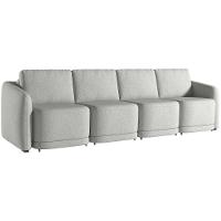 Sofá Cama Para Sala De Estar 4 Lugares 396cm Montserrat K01 Linho Cinza - Lyam Decor - 1