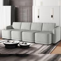 Sofá Cama Para Sala De Estar 4 Lugares 396cm Montserrat K01 Linho Cinza - Lyam Decor - 7