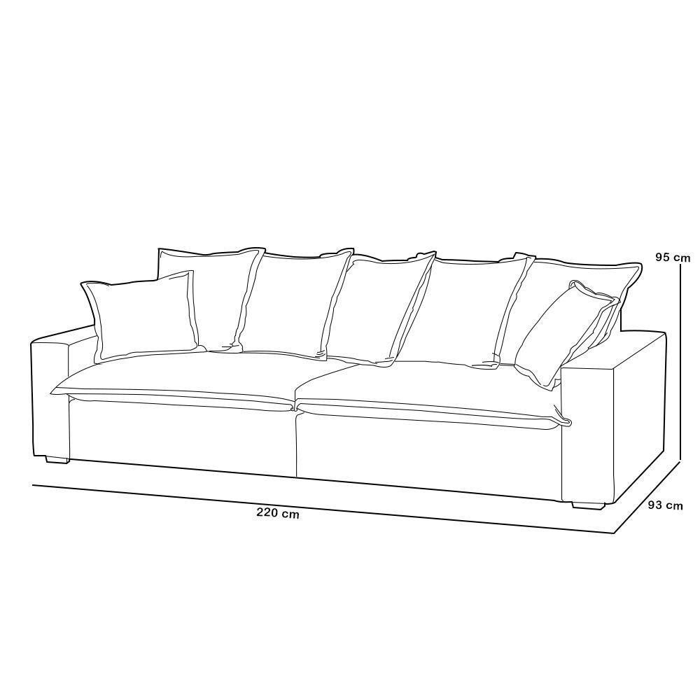 Sofá 3 Lugares Para Sala De Estar Living 220cm Arbane L06 Linho Mescla - Lyam Decor - 7