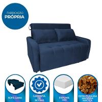 Sofá Cama Para Sala De Estar Amora New Veludo Matrix - Azul Azul - 5
