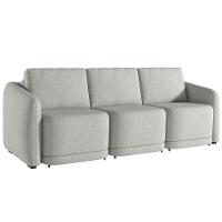 Sofá Cama Para Sala De Estar 3 Lugares 276cm Montserrat K01 Linho Cinza - Lyam Decor - 1