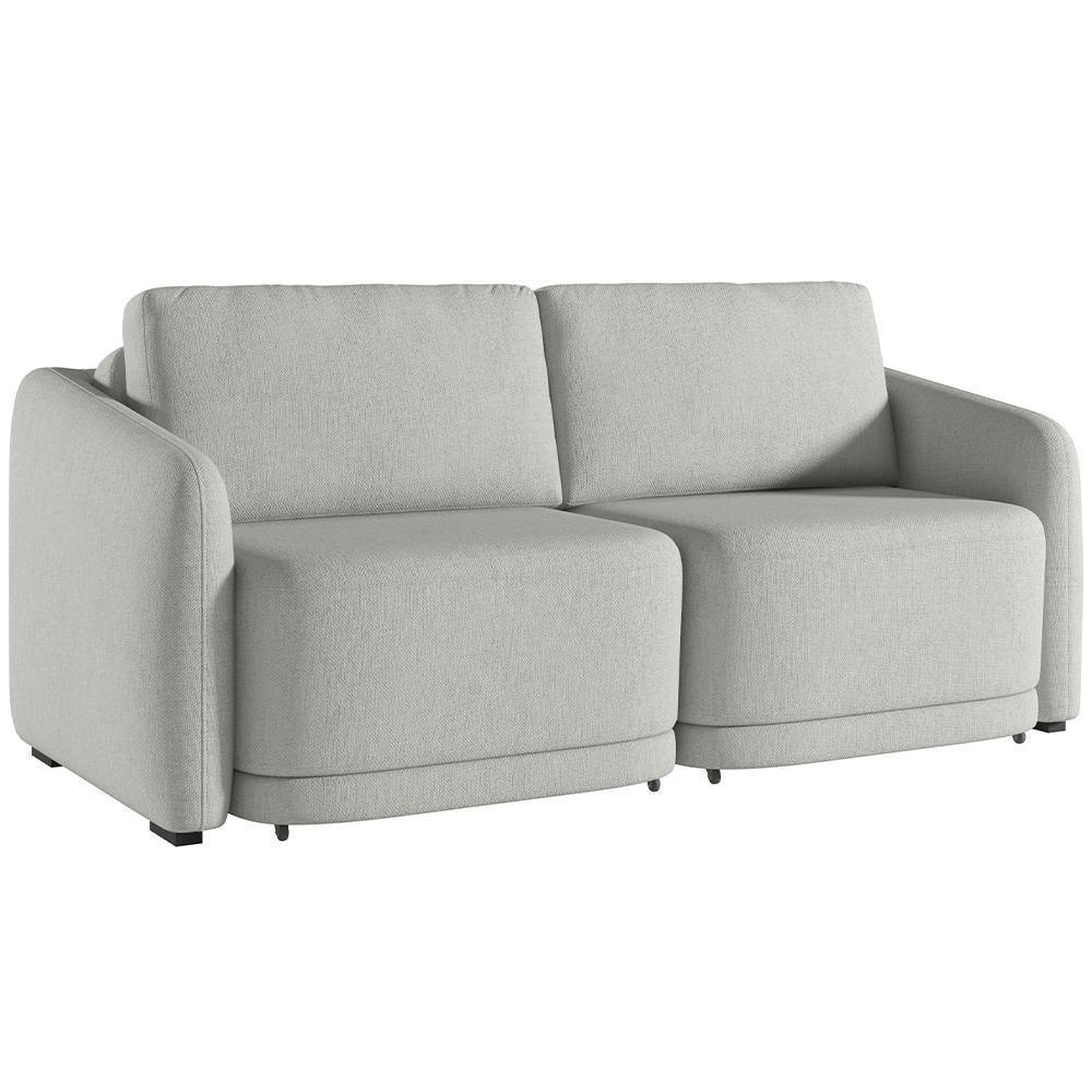 Sofá Cama Para Sala De Estar 2 Lugares 176cm Montserrat K01 Linho Cinza - Lyam Decor - 1