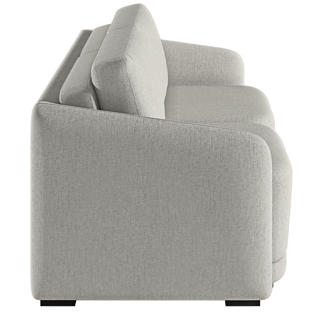 Sofá Cama Para Sala De Estar 2 Lugares 176cm Montserrat K01 Linho Cinza - Lyam Decor - 2
