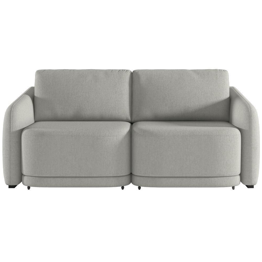 Sofá Cama Para Sala De Estar 2 Lugares 176cm Montserrat K01 Linho Cinza - Lyam Decor - 6