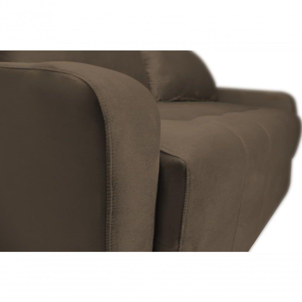 Sofá Cama Para Sala De Estar Amora New Veludo Matrix - Marr Marrom - 2