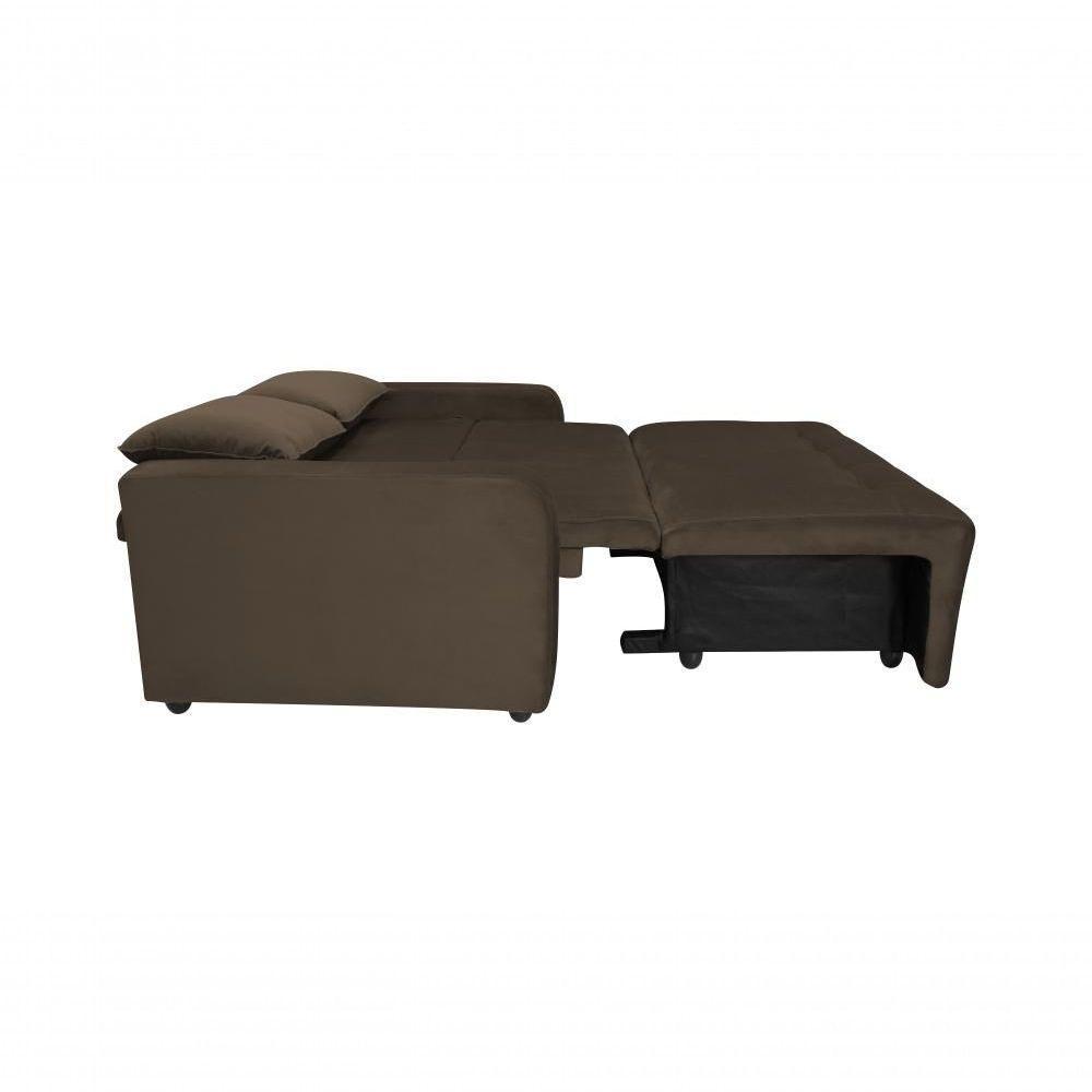 Sofá Cama Para Sala De Estar Amora New Veludo Matrix - Marr Marrom - 4