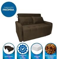 Sofá Cama Para Sala De Estar Amora New Veludo Matrix - Marr Marrom - 5