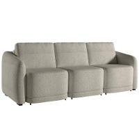 Sofá Cama Para Sala De Estar 3 Lugares 276cm Montserrat K01 Bouclê Bege - Lyam Decor - 1