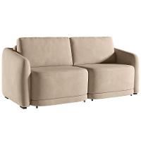 Sofá Cama Para Sala De Estar 2 Lugares 196cm Montserrat K01 Veludo Bege - Lyam Decor - 1