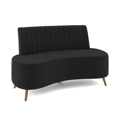 Sofá 2 Lugares Living 135cm Pé Palito Maraú Veludo K01 - D'rossi Cor Preto