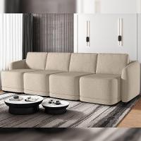 Sofá Cama Para Sala De Estar 5 Lugares 436cm Montserrat K01 Linho Bege - Lyam Decor - 7