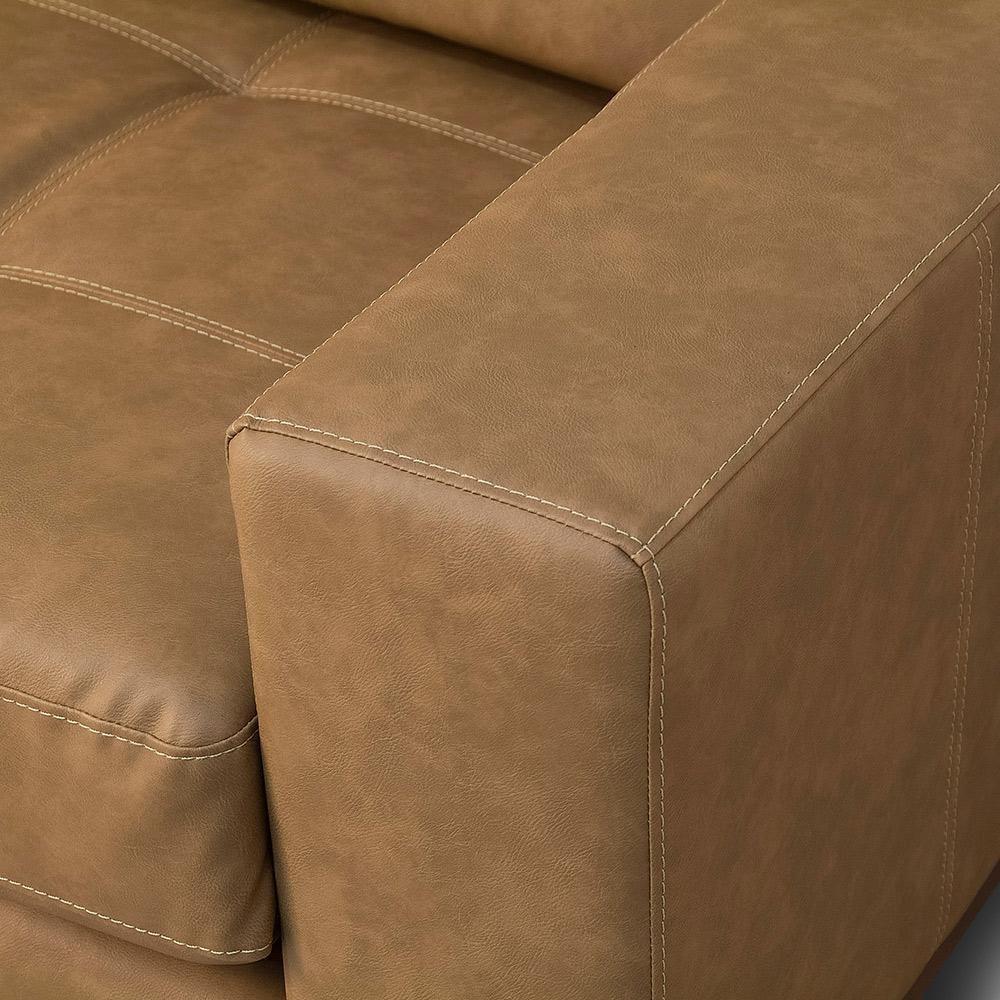 Sofá 3 Lugares Para Sala De Estar Living 240cm Cadore L06 Couro Camel - Lyam Decor - 2