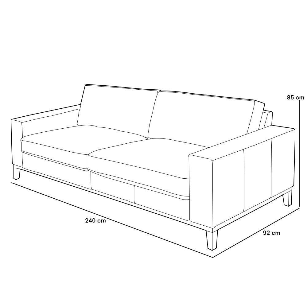 Sofá 3 Lugares Para Sala De Estar Living 240cm Cadore L06 Couro Camel - Lyam Decor - 7