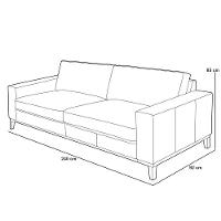 Sofá 3 Lugares Para Sala De Estar Living 240cm Cadore L06 Couro Camel - Lyam Decor - 7