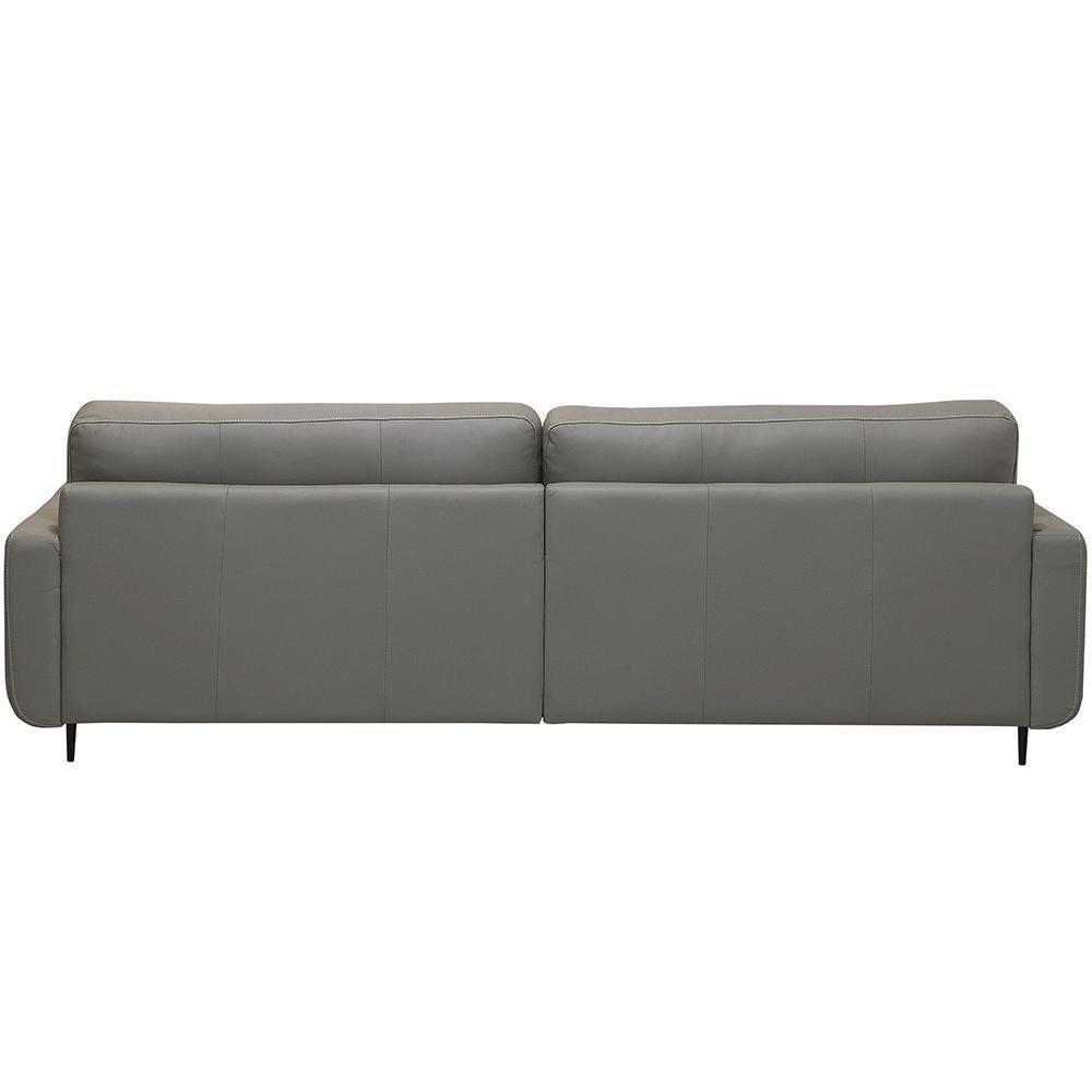 Sofá 3 Lugares Para Sala Living Industrial 270cm ávila L06 Couro Cinza Claro - Lyam Decor - 9
