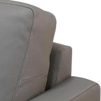 Sofá 3 Lugares Para Sala Living Industrial 270cm ávila L06 Couro Cinza Claro - Lyam Decor - 5